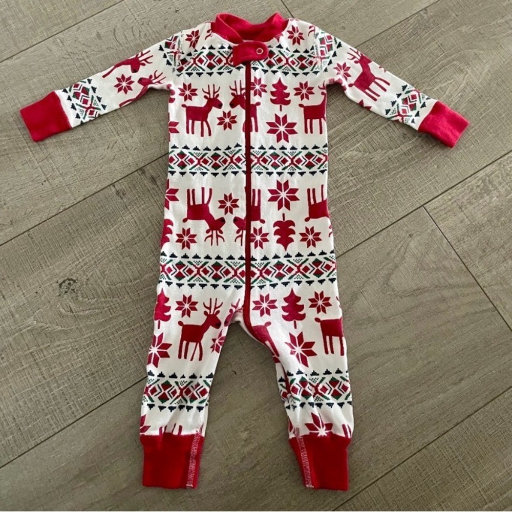 Hanna Andersson Dear Deer Holiday Sleeper: Unisex  sz 12-18 months